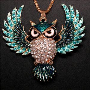 Whimsical Wing Owl Necklace